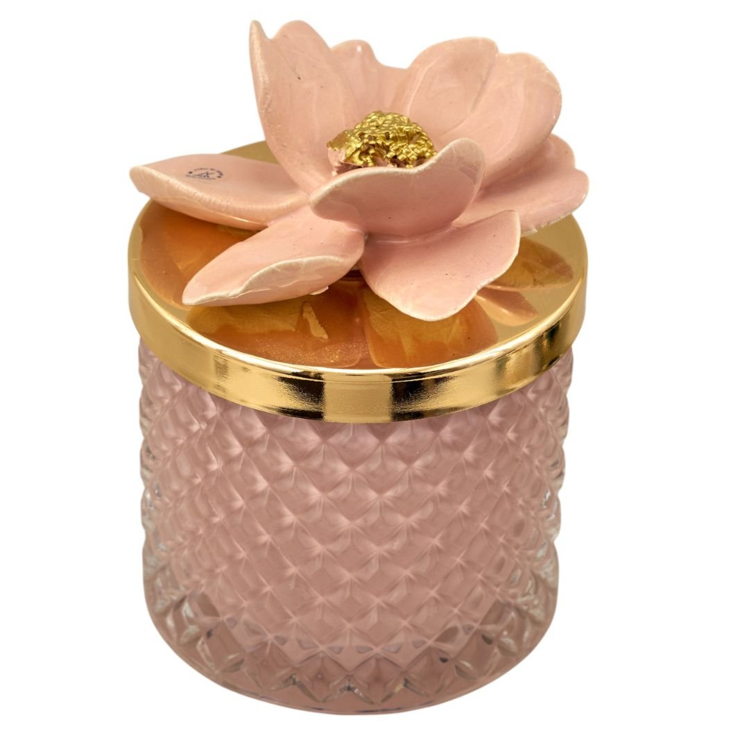 Candela Diamond Capodimonte Cipria 13cm Made in Italy di Melograno Candela Diamond Capodimonte Cipria 13cm