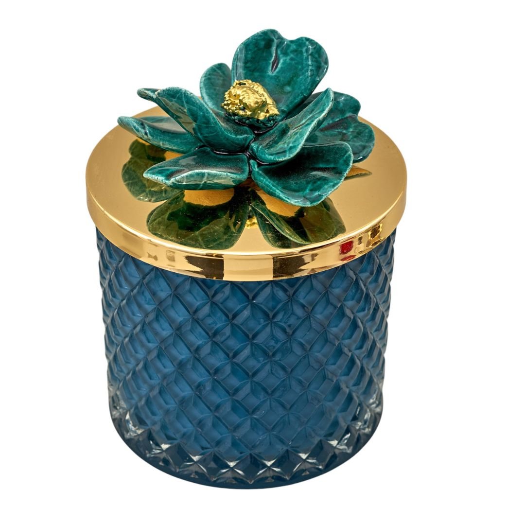 Candela Diamond Capodimonte Verde 11cm made in Italy di Melograno Candela Diamond Capodimonte Verde 11cm