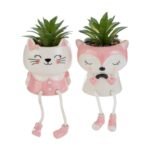 Piantina Animali in Porcellana Rosa