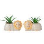 Vasetto Leone Piantina Artificiale 13cm