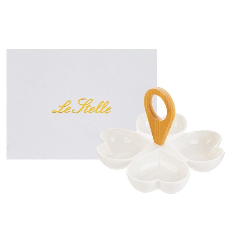 Antipastiera a Scomparti Cuori in Porcellana Le Stelle Bomboniere