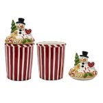 Barattolo Natalizio Pupazzo di Neve 28cm di vestiamo Casa Gran Natale