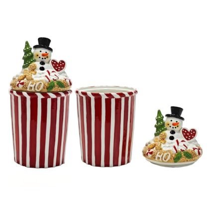 Barattolo Natalizio Pupazzo di Neve 28cm di vestiamo Casa Gran Natale