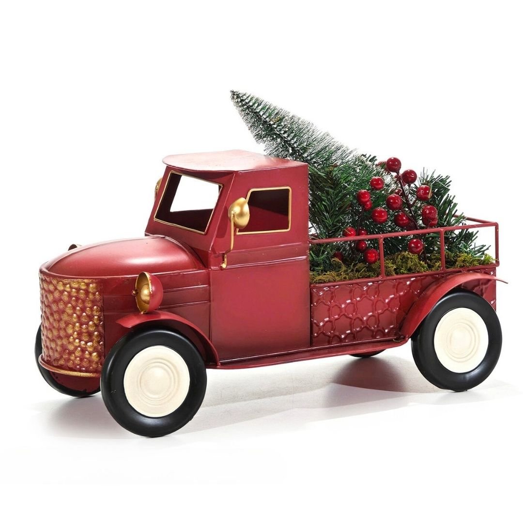 Furgoncino in Metallo con Bacche di Vestiamo casa Gran Natale Furgoncino in Metallo con Bacche di Vestiamo casa Gran Natale