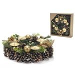 Ghirlanda Portacandele con Pigne 30cm di Vestiamo Casa Gran Natale