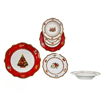 Piatti Natalizi Albero Vintage in porcellana di vestiamo Casa Gran Natale