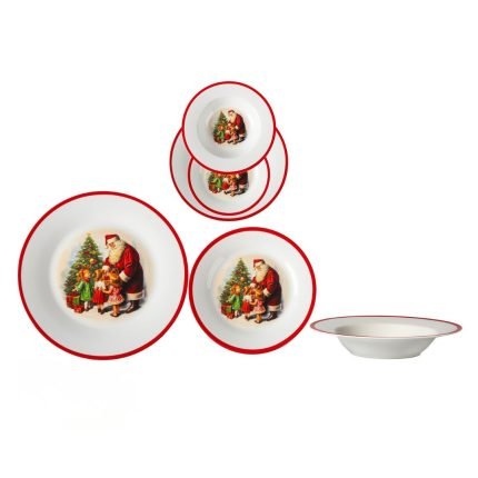 Piatti Natalizi Babbo Natale in Porcellana Vestiamo Casa Gran Natale