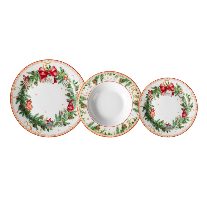 Piatti Natalizi Red Ribbon Garland Vestiamo Casa Gran Natale