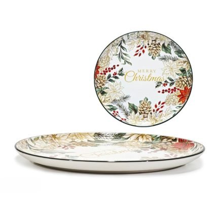 Piatto Panettone Ghirlanda 30cm di vestiamo Casa Gran Natale