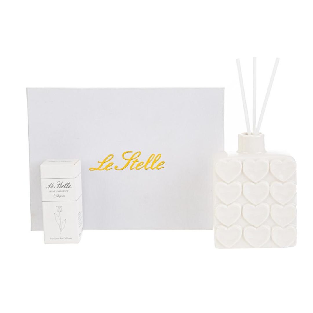 Profumatore in Porcellana Cuori 9cm LE Stelle Bomboniere Profumatore in Porcellana Cuori 9cm LE Stelle Bomboniere