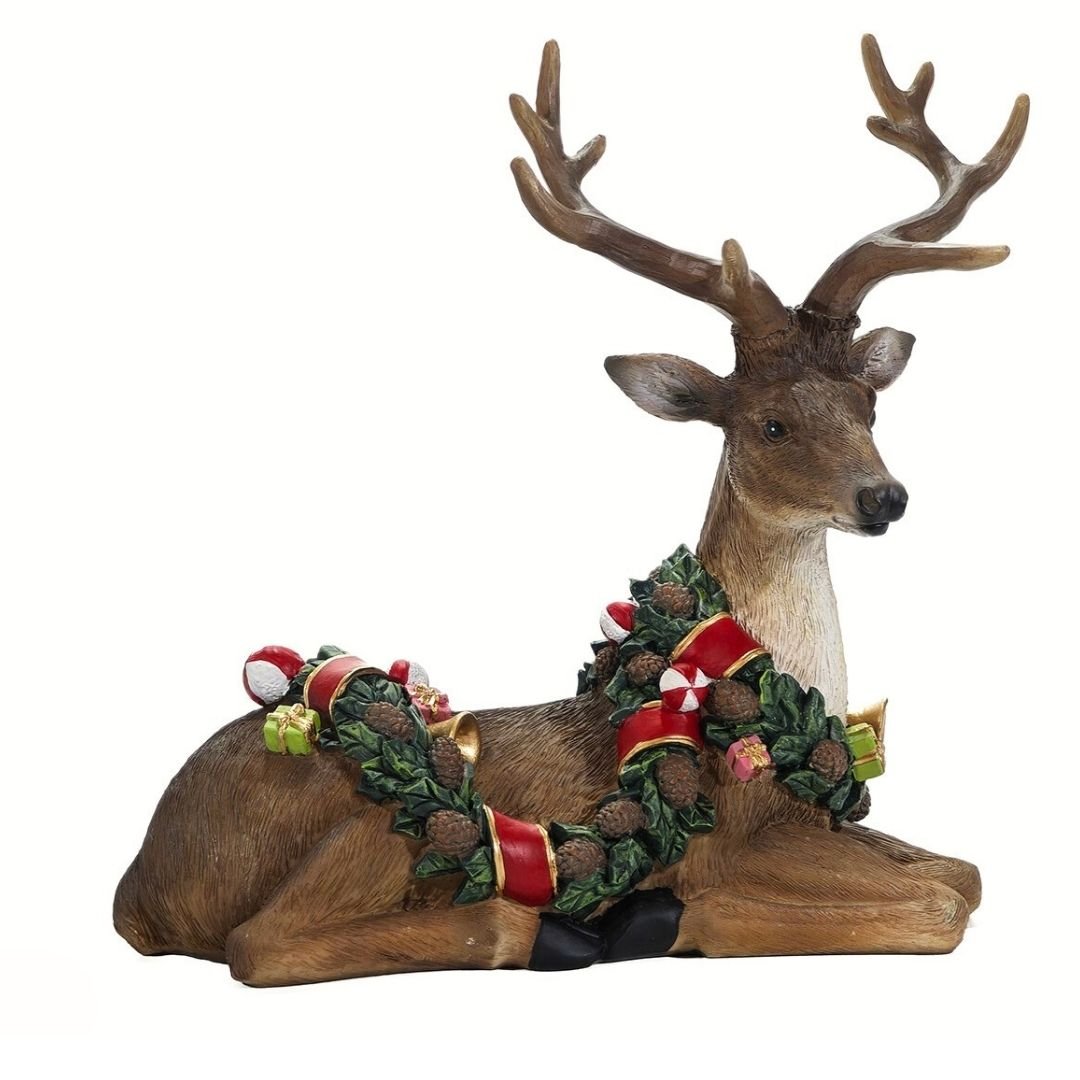 Renna Natalizia Seduta 26cm di Vestiamo Casa Gran Natale Renna Natalizia Seduta 26cm di Vestiamo Casa Gran Natale