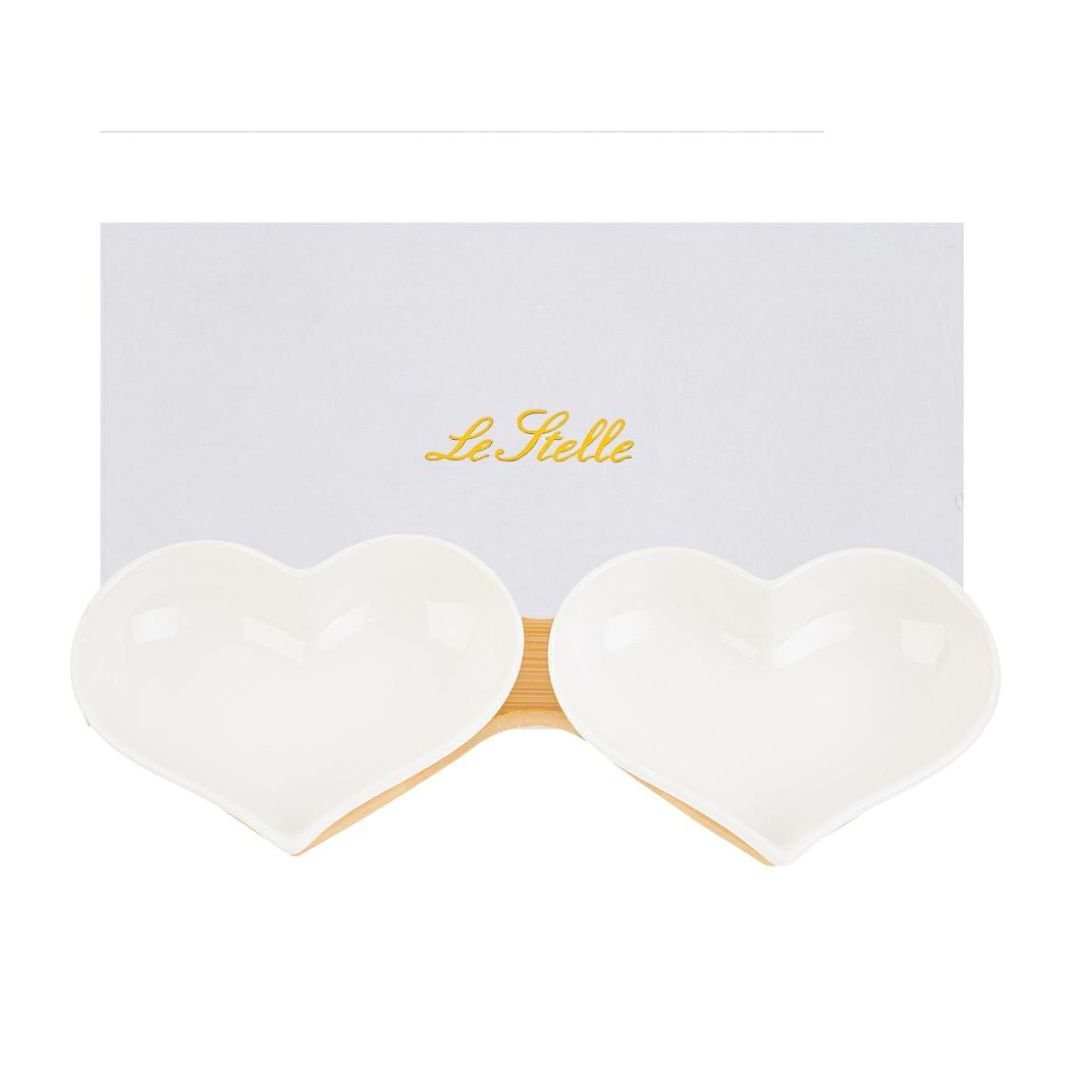 Set Ciotole Cuore in Porcellana Le Stelle Set Ciotole Cuore in Porcellana Le Stelle