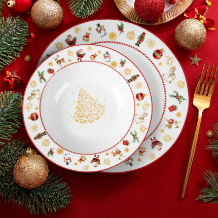 Set di Piatti Natalizi Toys e Albero Vestiamo casa Gran Natale 18 piatti di natale