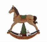 Cavalluccio Natalizio Resina Beige 14cm di Le Stelle