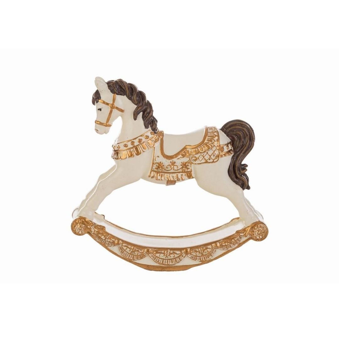 Cavalluccio Natalizio Resina Panna 11cm di Le Stelle Cavalluccio Natalizio Resina Panna 11cm di Le Stelle