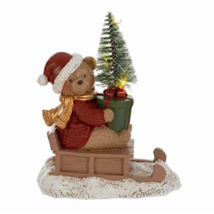 Orsetto Natalizio in Resina a Led 14cm di Le Stelle