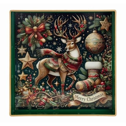 Vassoio Natalizio Melamina Renna di Le Stelle