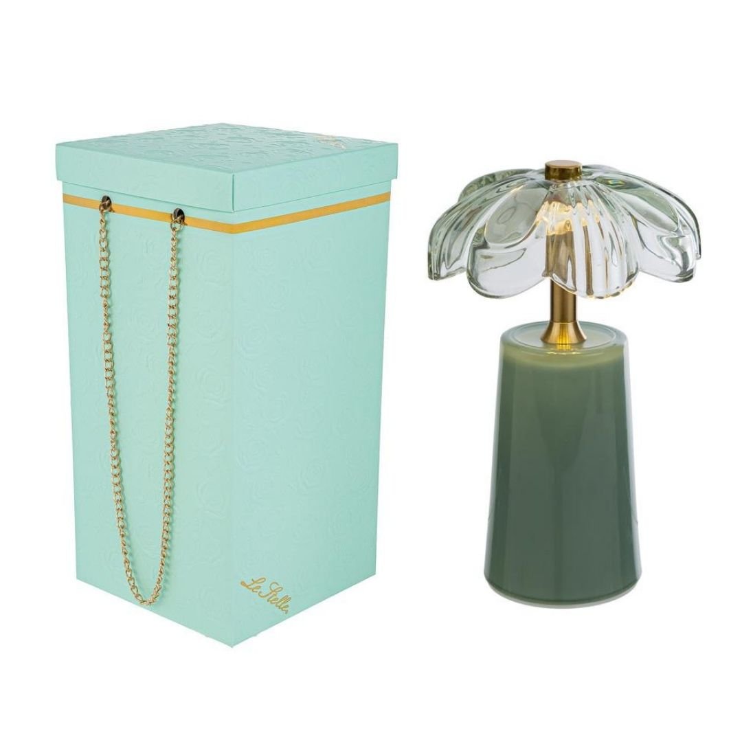 Lampada Vetro Fiore Menta di Le Stelle Bomboniere Lampada Vetro Fiore Menta