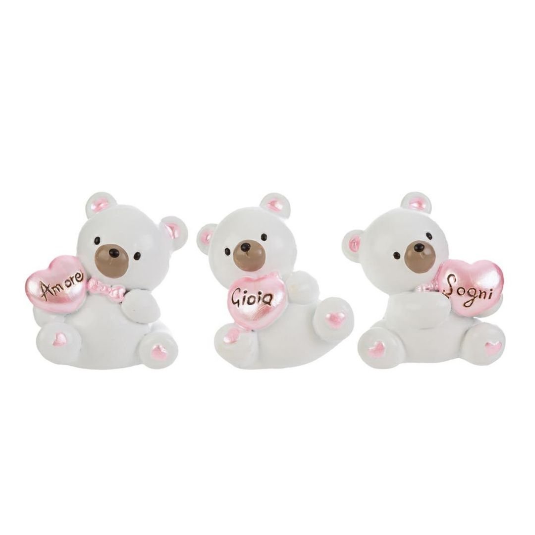 Orsetti Rosa Assortiti in Resina di Le Stelle Bomboniere Orsetti Rosa Assortiti in Resina