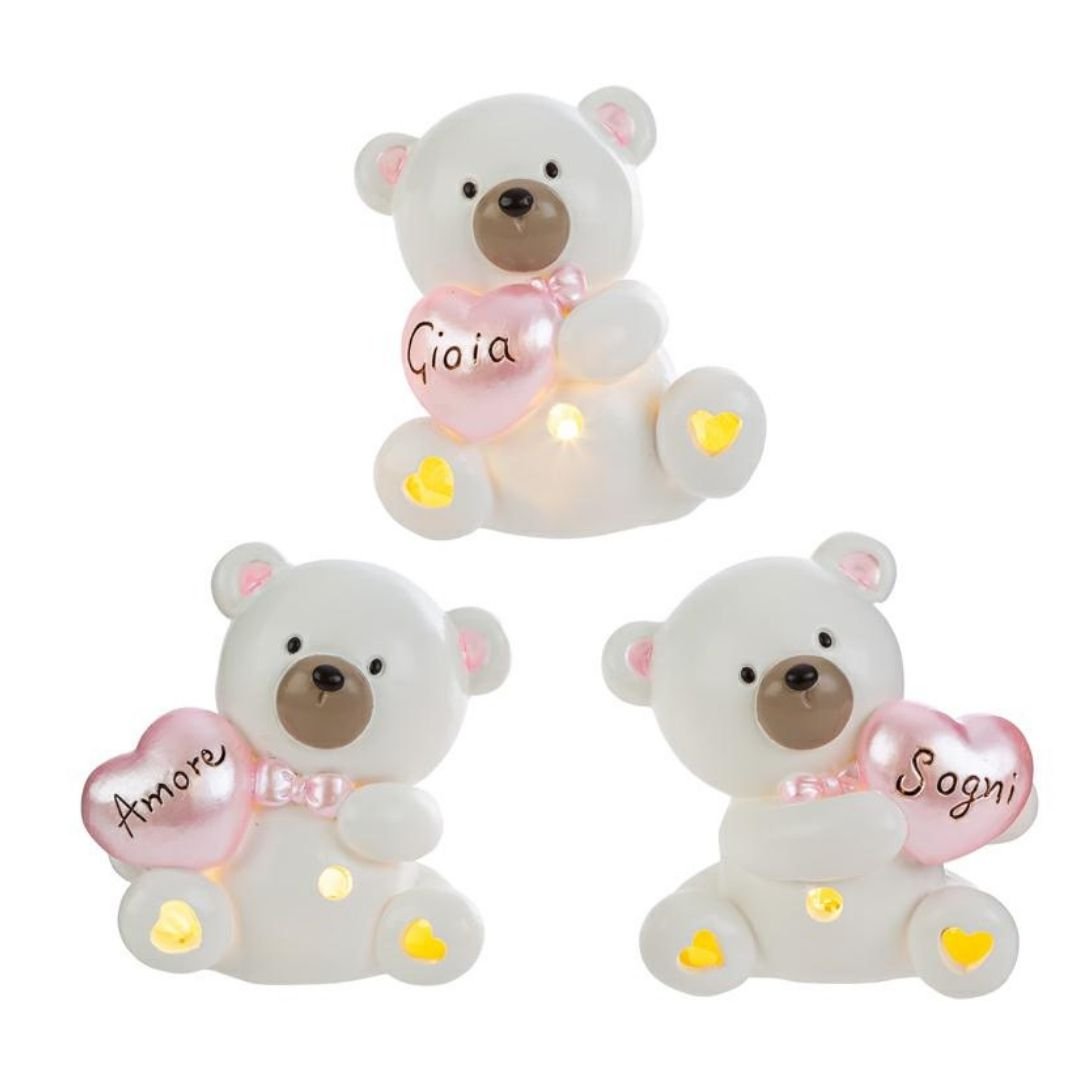 Orsetti a Led Rosa Assortiti di Le Stelle Bomboniere Orsetti a Led Rosa Assortiti