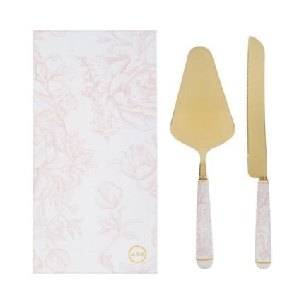 Set Paletta e Coltello Decoro Rosa