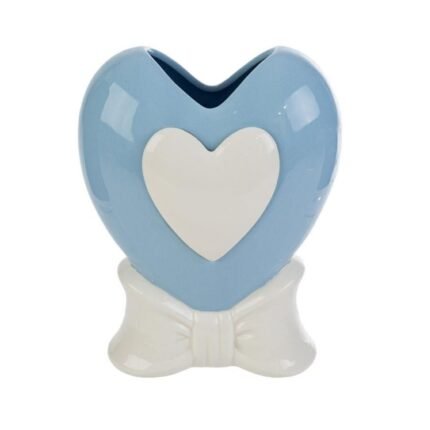 Vaso Cuore in Porcellana Celeste