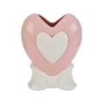 Vaso Cuore in Porcellana Rosa