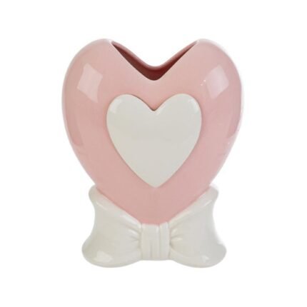 Vaso Cuore in Porcellana Rosa