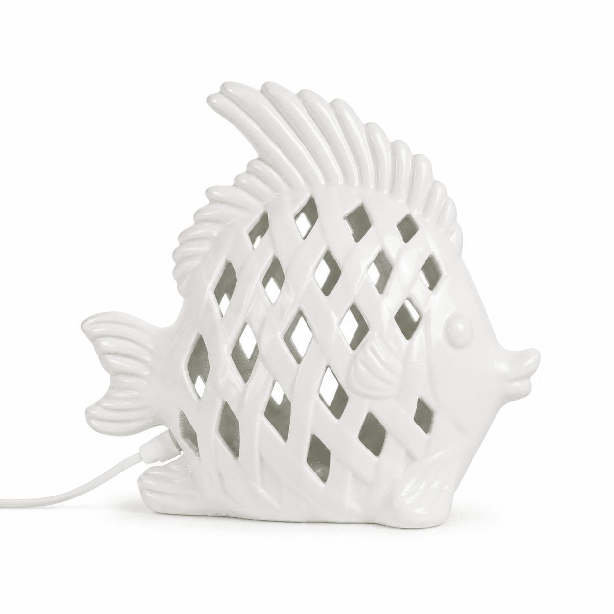 Lampada Pesce Bianco 24cm Poise Home Lampada Pesce Bianco 24cm