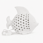 Lampada Pesce Bianco Conchiglie 27cm