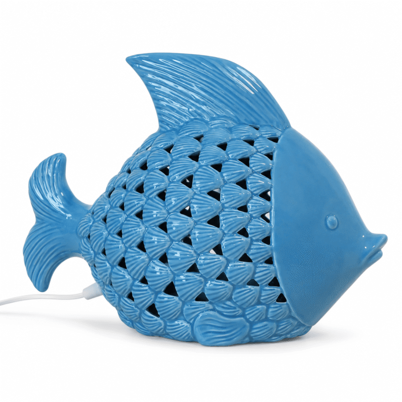 Lampada Pesce Blu Conchiglie 27cm