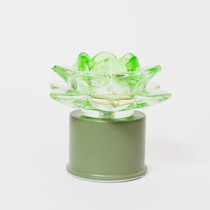 Lampada Fiore di Loto Verde Roteante