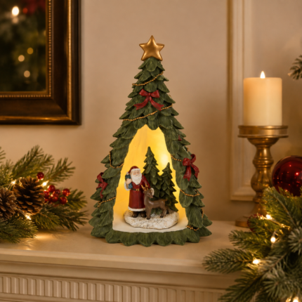 Albero Babbo Natale Led 25cm ambientato