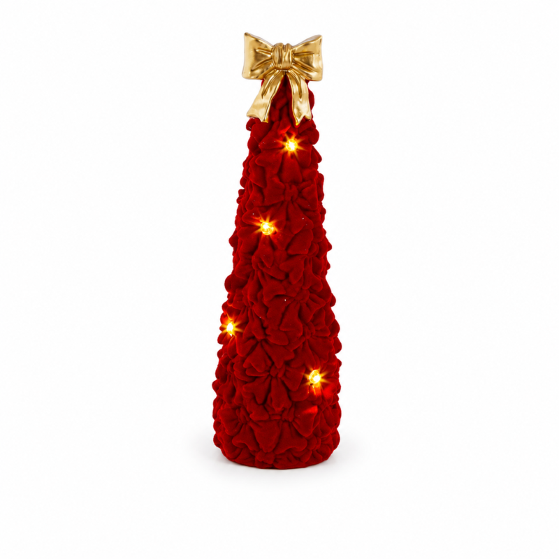 Albero Fiocco Bordeaux Led 30cm