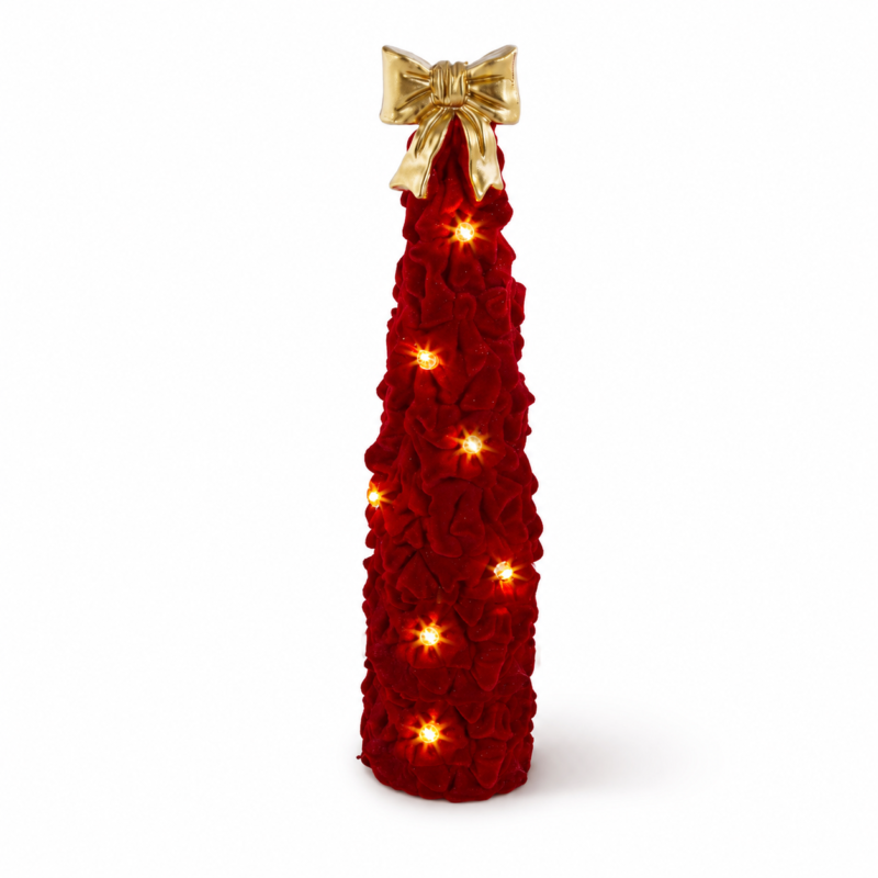 Albero Fiocco Bordeaux Led 60cm