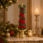 Albero Natalizio Rosso con Addobbi 48cm di Le Stelle Natale Ambientato