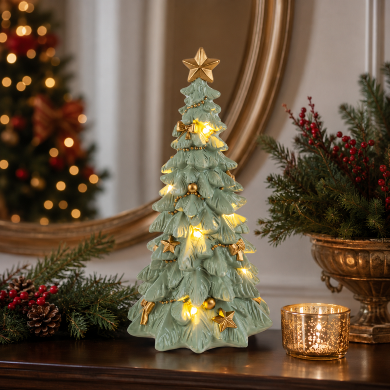Albero Natalizio Verde a Led 25cm di Le Stelle Natale Ambientato
