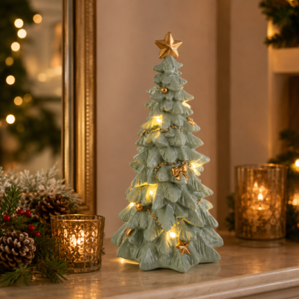 Albero Natalizio Verde a Led 35cm di Le Stelle Natale Ambientato