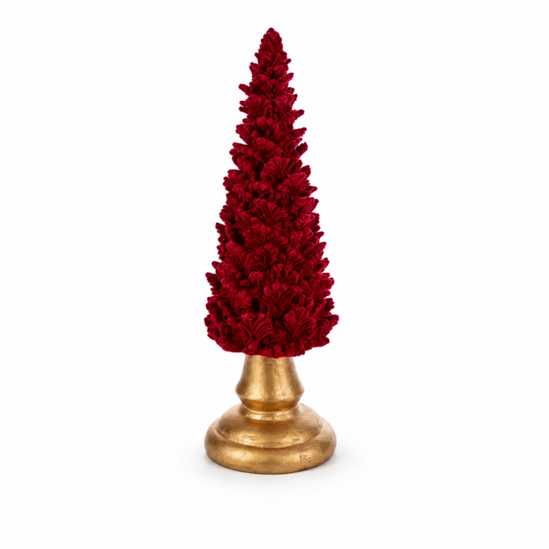 Albero di Natale Velluto Rosso 22cm