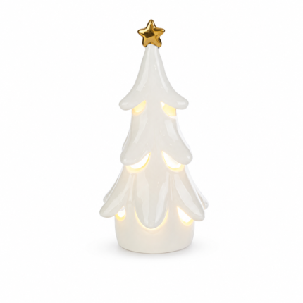 Albero in Porcellana Bianca a Led 18cm