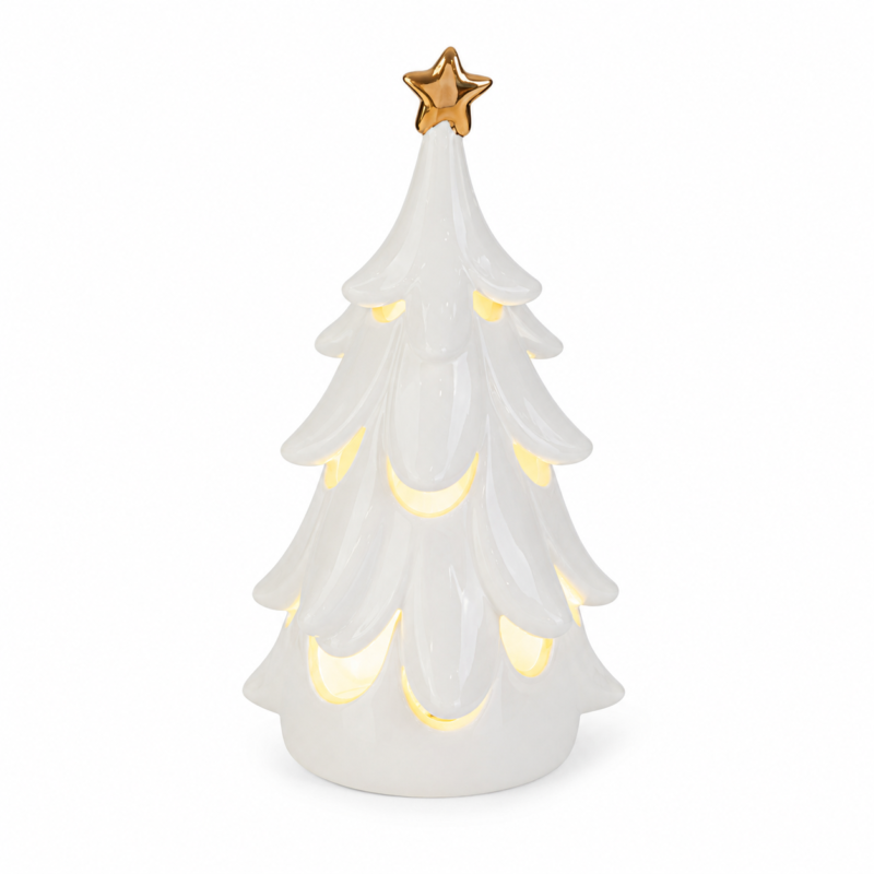 Albero in Porcellana Bianca a Led 26cm