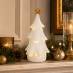 Albero in Porcellana Bianca a Led 26cm Le Stelle Natale ambientato
