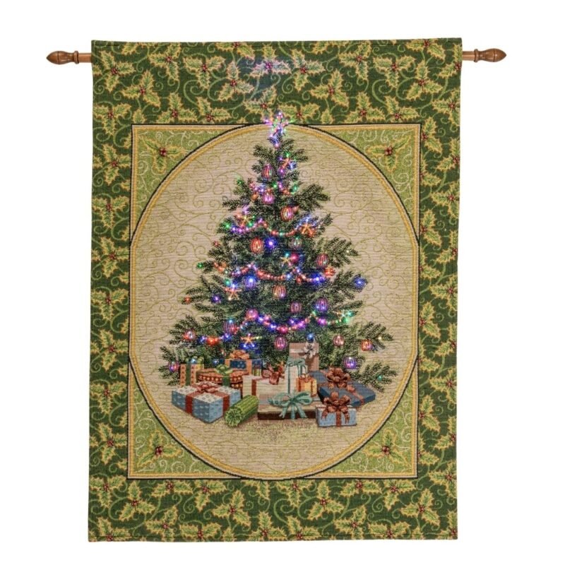 Arazzo Albero di Natale con Luci 66x90cm