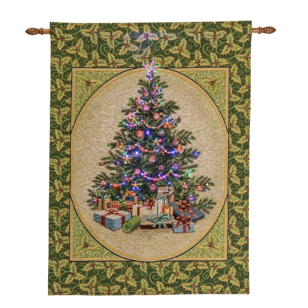 Arazzo Albero di Natale con Luci 66x90cm di Palais Royal Arazzo Albero di Natale con Luci 66x90cm