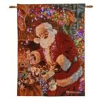 Arazzo Babbo Natale con Luci 66x90cm
