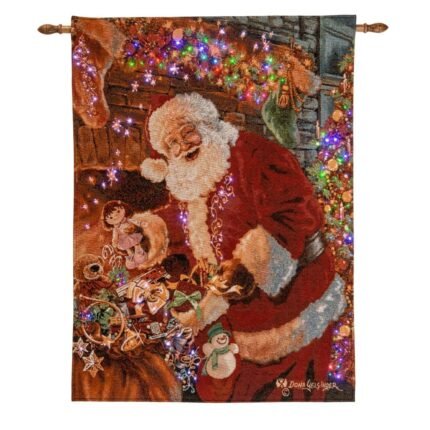 Arazzo Babbo Natale con Luci 66x90cm