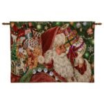 Arazzo Babbo Natale con Luci 90x66cm