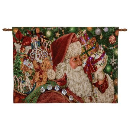 Arazzo Babbo Natale con Luci 90x66cm
