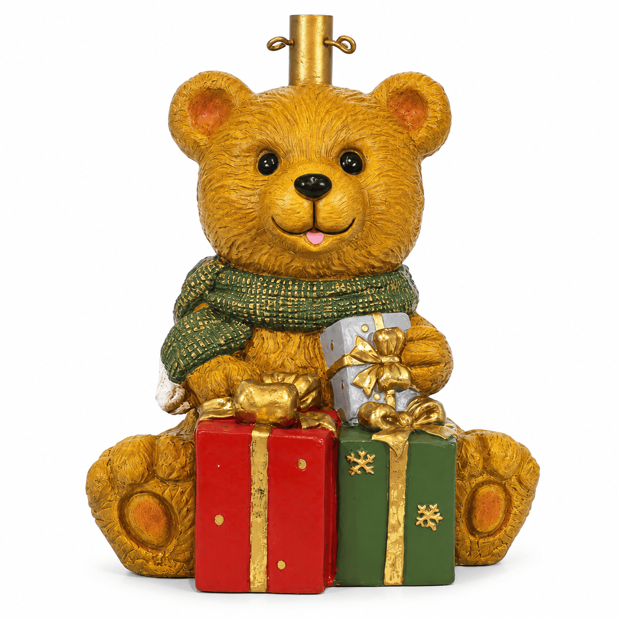 Base Albero Orso con Doni 50cm Vestiamo Casa Gran Natale Base Albero Orso con Doni 50cm
