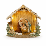 Capanna Sacra Famiglia a LED 18cm